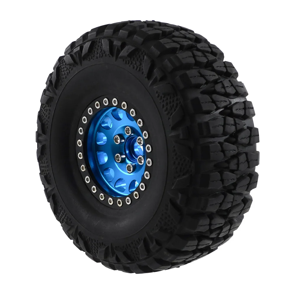 Original Metal 1.9 Inch Beadlock Wheel Rims Hub Rubber Tires Set for Axial Wraith TRX-4 1/10 RC Crawler Model Car Parts