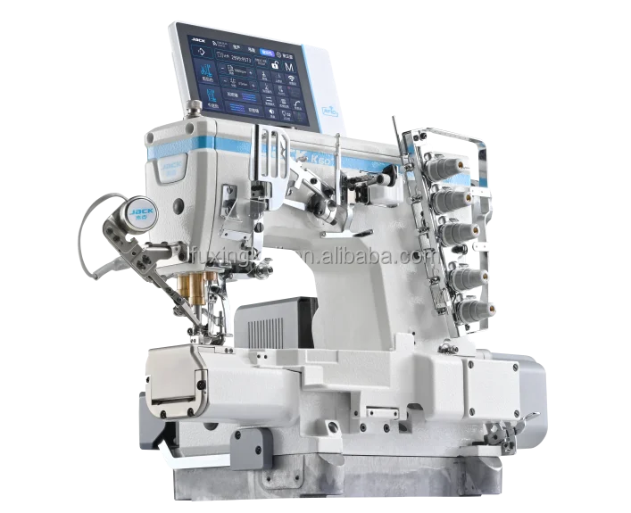Jack K60 computerized interlock machine 3 needle 5 thread hemming machine coverstitch industrial sewing machine