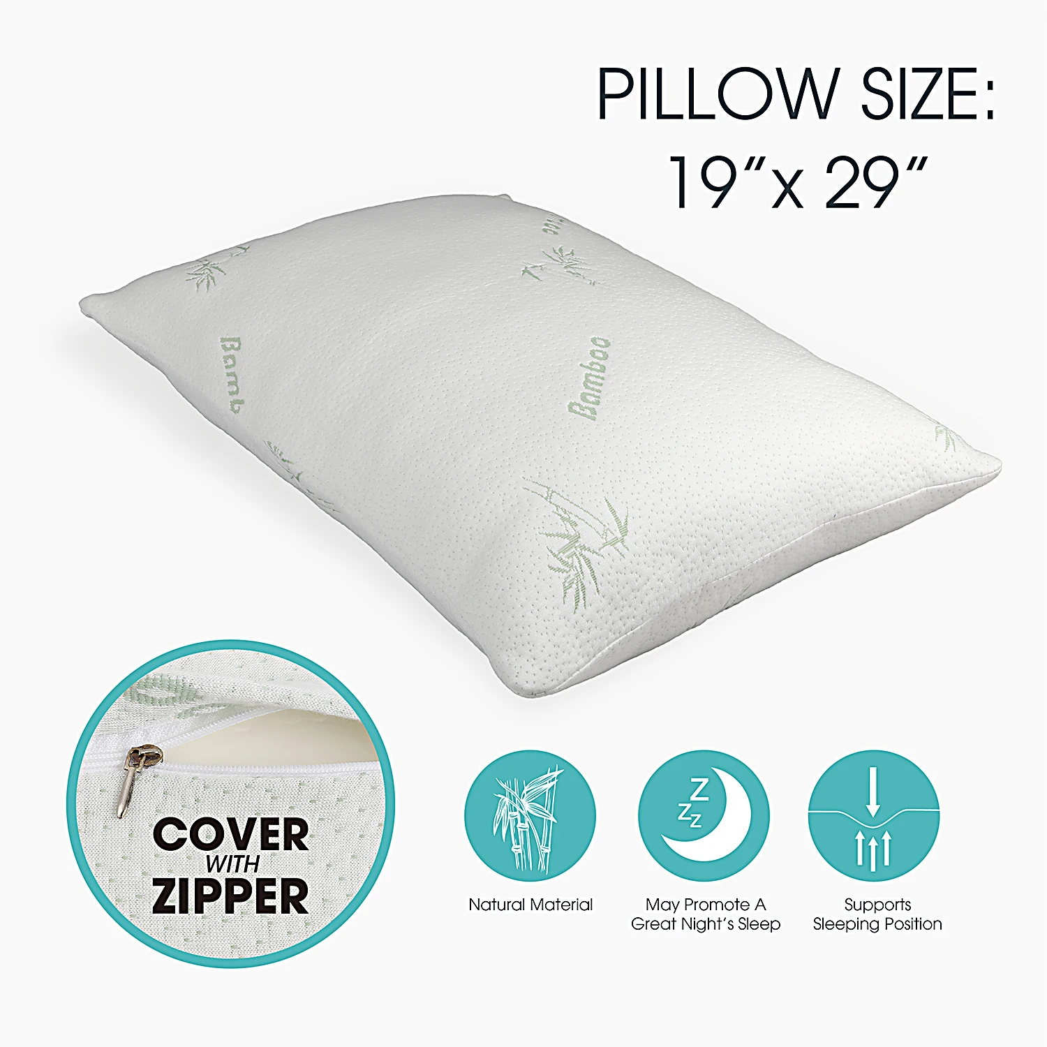 Soft Bamboo Fiber Knitted Sleep Improvement Head Pillowcase Memory Foam Pillow