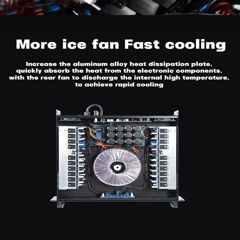 Portable Professional Indoor Sound System Power Amplifier 800w Output Class H Radio Station 1u Power Amplifier