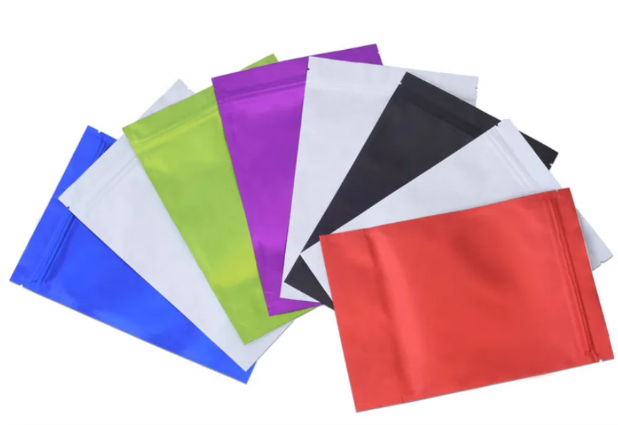 Custom Matte Aluminium Ziplock Stand Up Pouch Metal Recycled Food Packaging Bag Mylar Zip Lock Stand Up Pouch Bag With Window