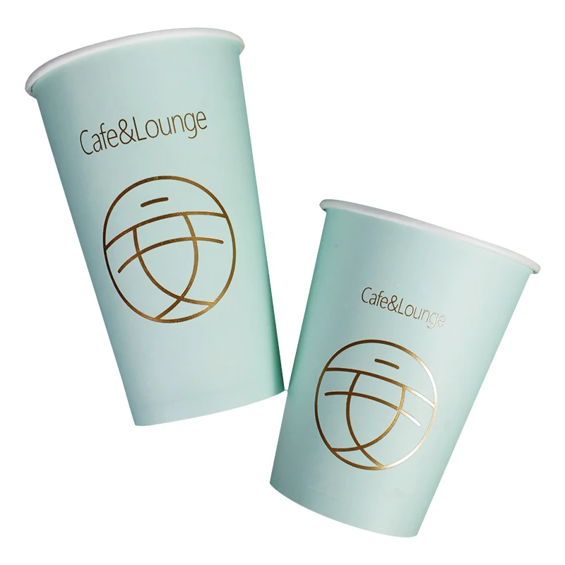 Custom printed 16oz Single Wall custom disposable Hot Drinking coffee paper cups With Lids