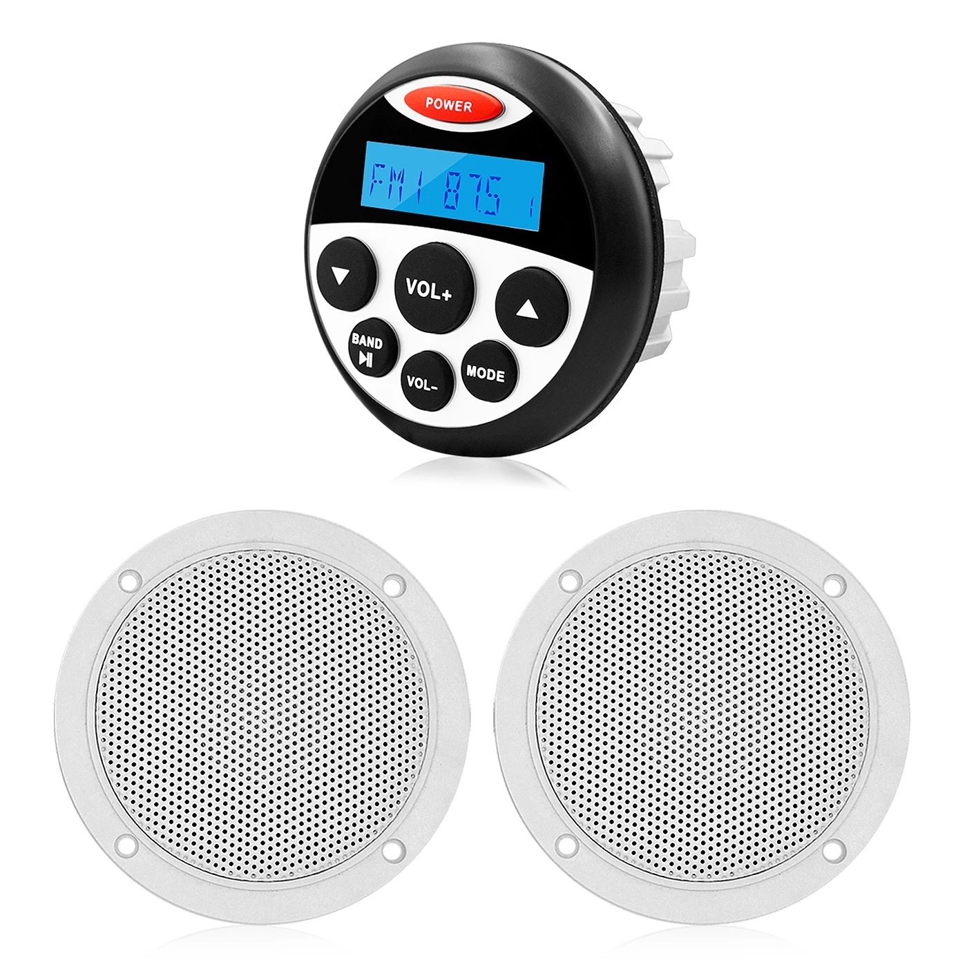  Водонепроницаемый морской радио Bluetooth стерео аудио FM AM приемник MP3 плеер + 1 пара 4 дюймовый колонки для UTV ATV SPA Гольф