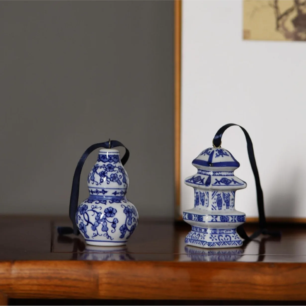 Jingdezhen синий и белый фарфор маленький общий кувшин креативная маленькая фляжка фарфоровая Рождественская елка украшения