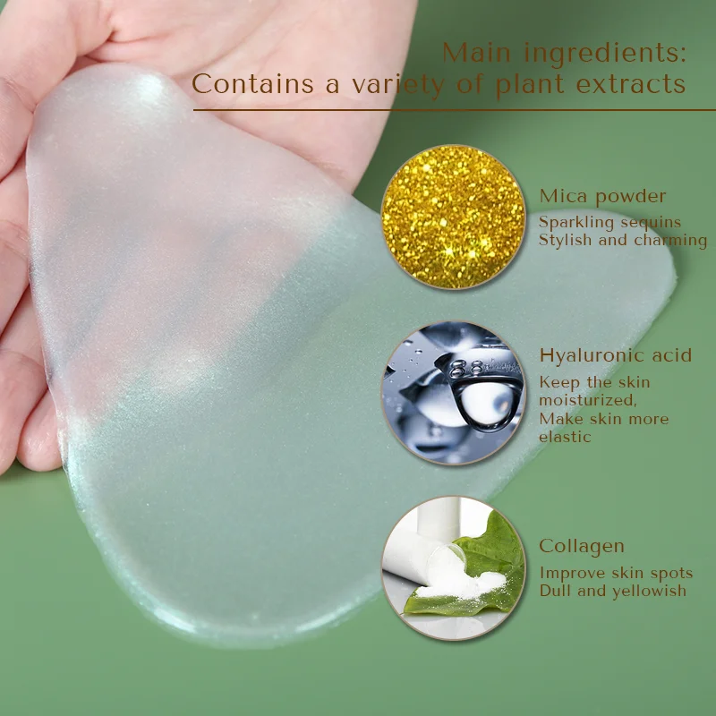 OEM Diamond Moisturizing Anti-wrinkle Adhesive Hydrating Decollete Pad Crystal Breast Mask Chest Pad