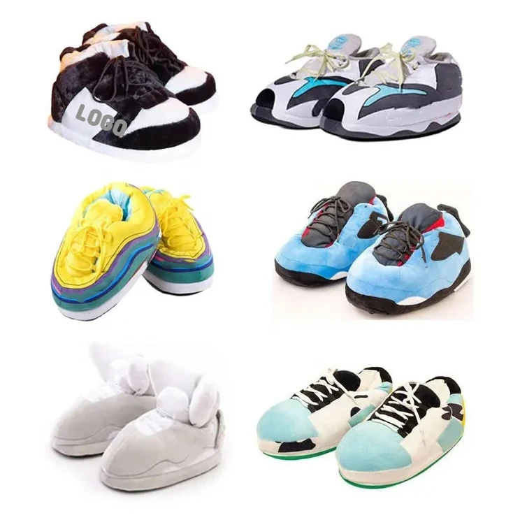 Wholesale Unisex One Size Winter Warm Plush Slippers Cute Home Sneakers Men Women Cotton Floor Shoes Stuffed Animal Toys House