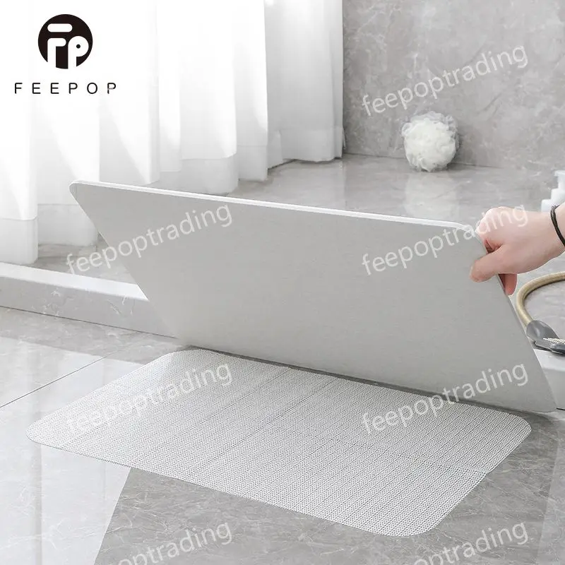 [Feepop] High Quality Diatomacous Bath Mat Eco-friendly Home Accessories Diatomaceous Mat Stone Diatomite Mats for Bathroom