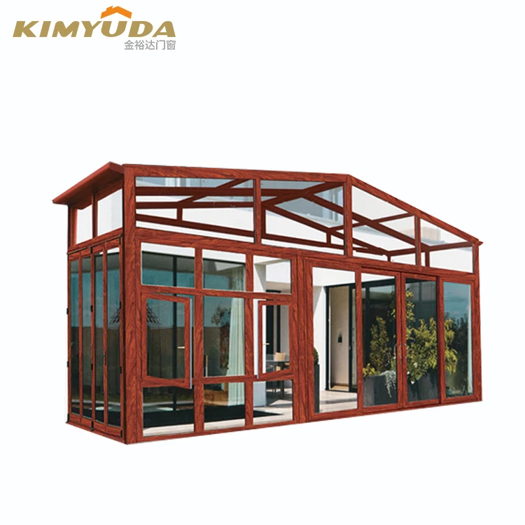 Patio Enclosure Aluminium Sunrooms Gazebo Glass Garden Greenhouse Flat Roof Inclined Sun Room