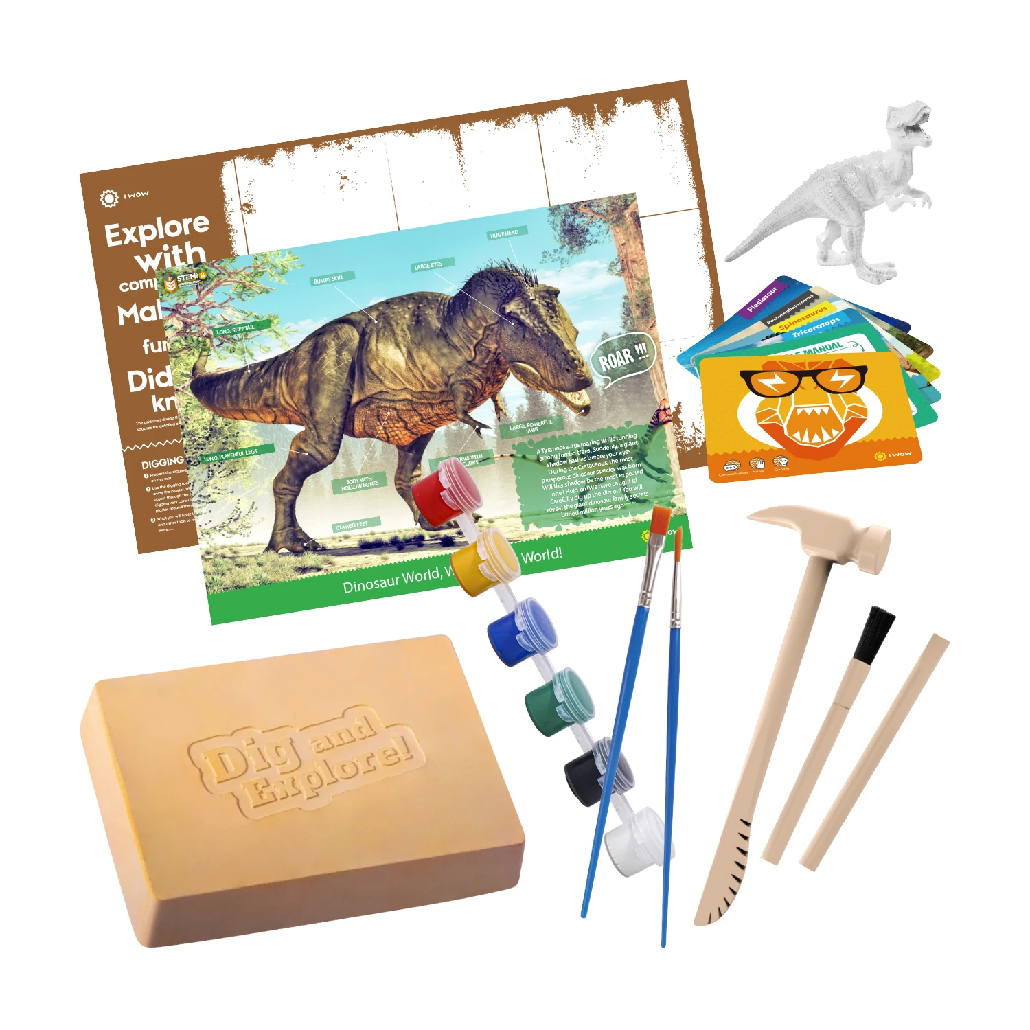 Pianopotato  dinosaur toy Tyrannosaurus digging toy educational toy for kid  dig kit for children