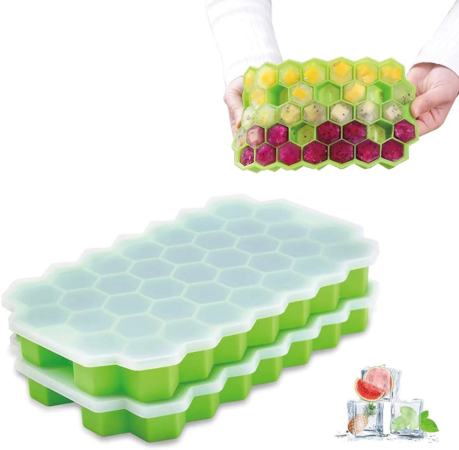 Yongli Ice Cube Tray Custom Silicon Mold Ball Easy Release 36 Holes Round Balls Cream Popsicle Shiny Mold With Attached Lid