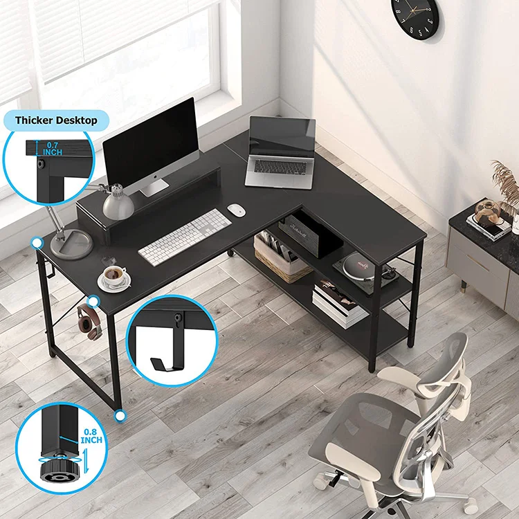 Стол компьютерный для дома и офиса, игровой L-образный стол для компьютера, офисная мебель, игровые столы, компьютерный стол