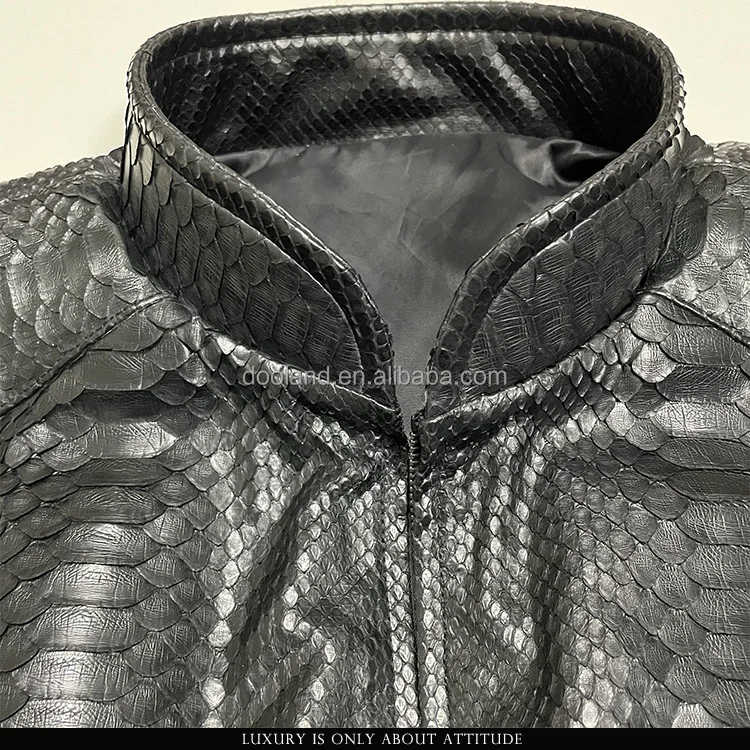Luxury real python snake skin genuine python leather men bomber jacket, luxury leather jacket men, men bomber leather jacket