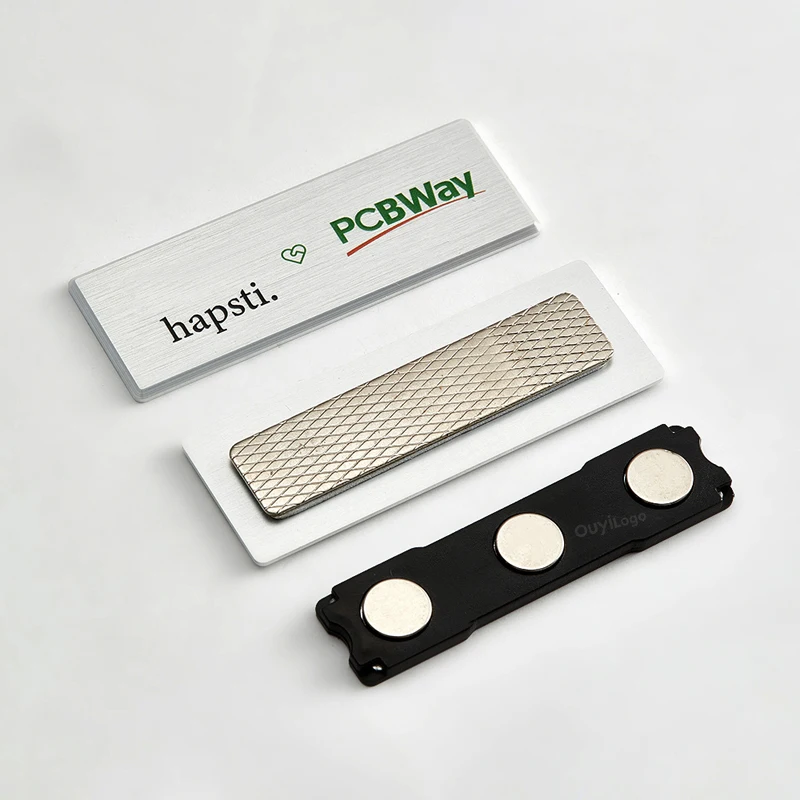 Personalised Custom Magnet Laser Stainless Steel Blank Pins Aluminum Metal Logo Name Plate Tag Badges
