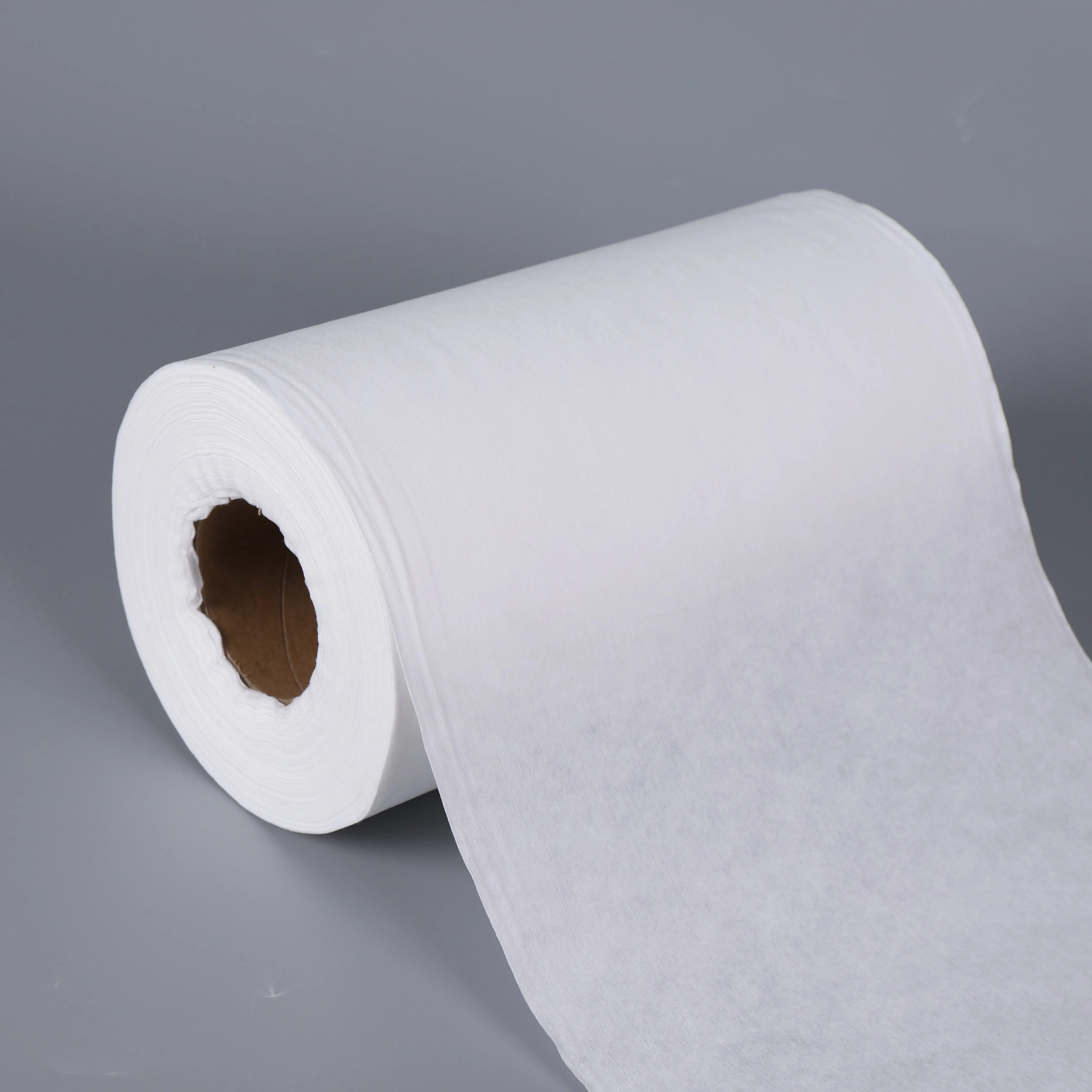 Cellulose and Polyester 50 Wood Pulp + 50 Pet Spunlace Non-Woven Fabric for Industrial/Cleaning Wipe