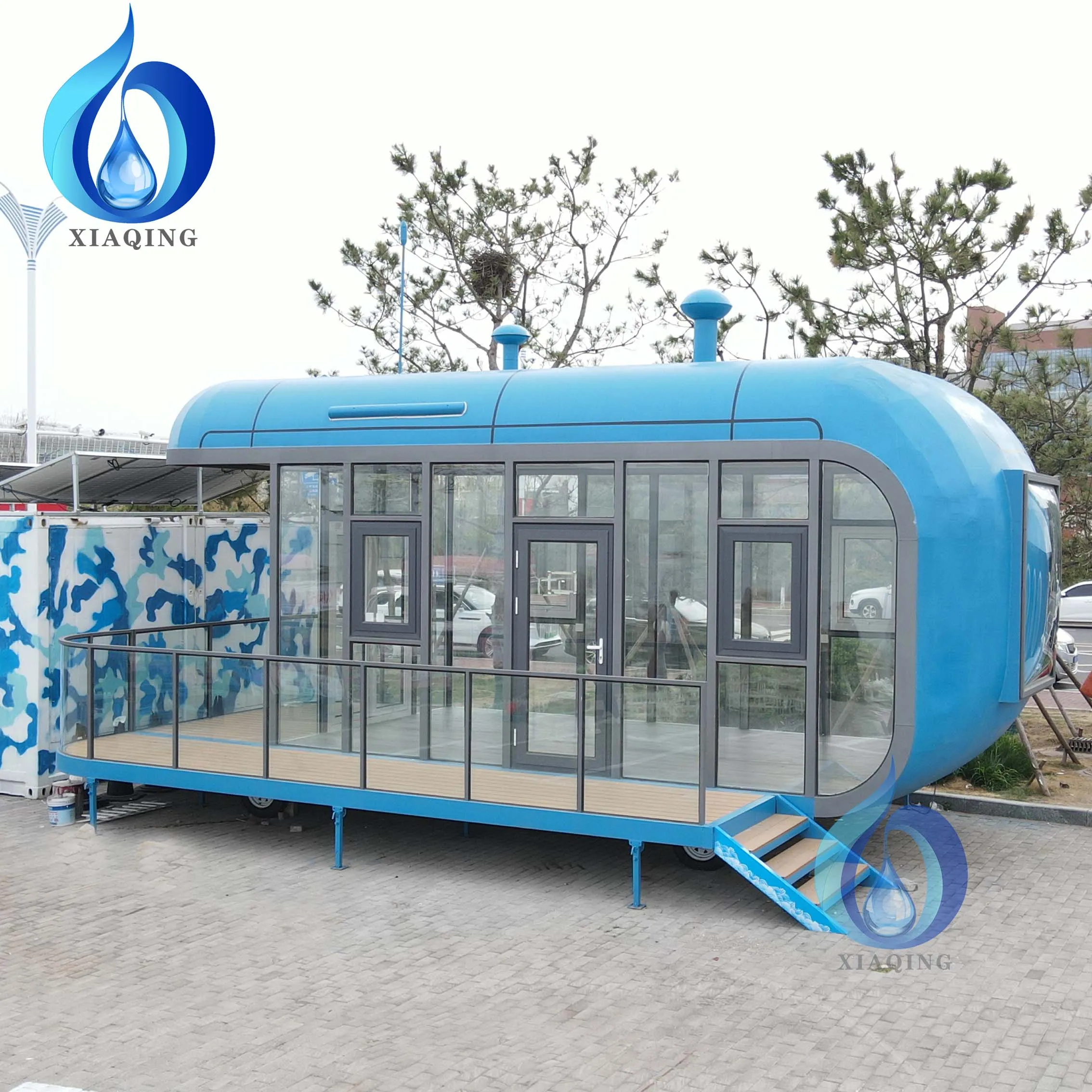 Furnished Cabin Homes Villa House 40ft Container Homes Capsule Office Pod with Apply Energy Storage Solar water treatment