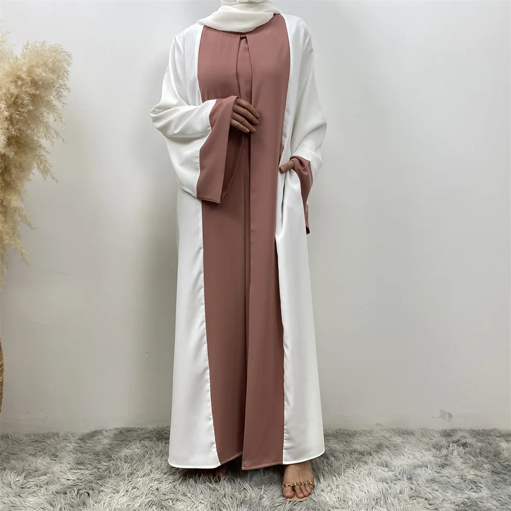 OKA Turkish Kaftan Kimono Abaya One Piece Lightweight Breathable Middle East Arab Dubai Women Muslim Dress Islamic Clothing