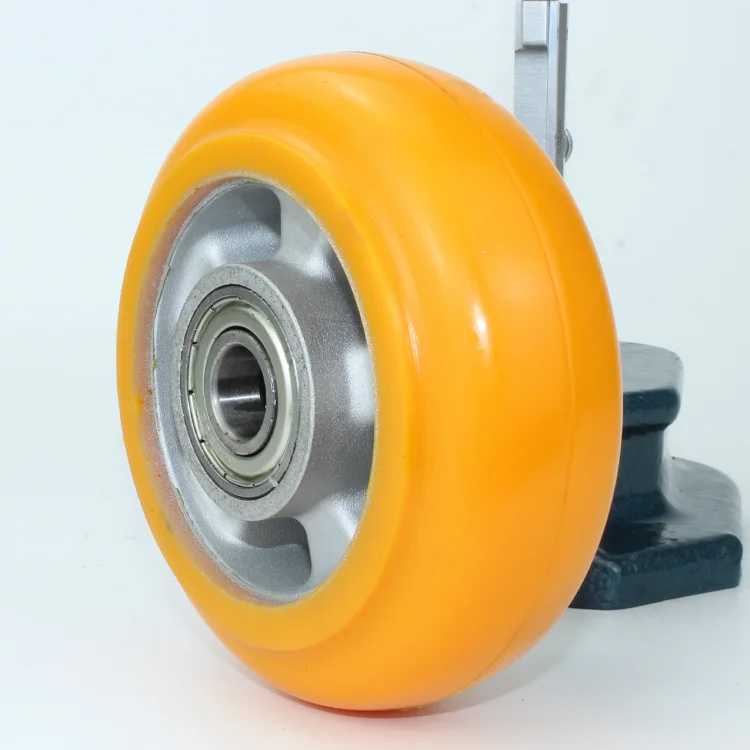 5 inch 100mm heavy duty PU hummer caster wheel with plastic core