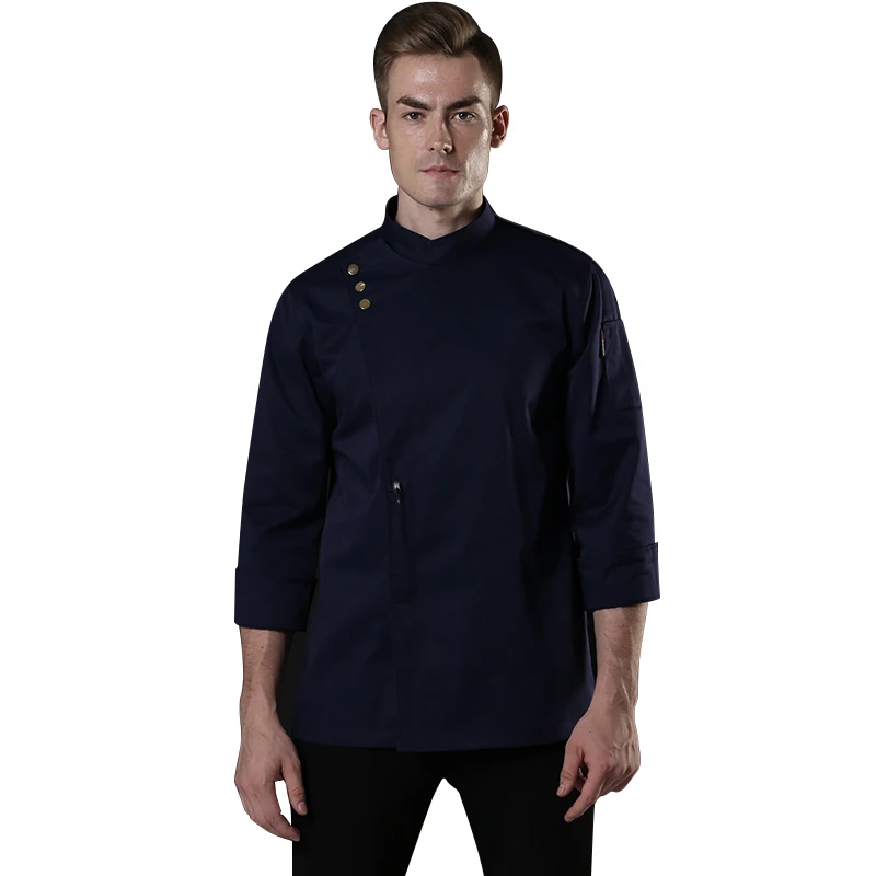 Denim Chef Jacket Kitchen Restaurant Women Long Sleeve Waterproof Disposable Coverall Work Wear Uniform Cooking Indian Chef Coat