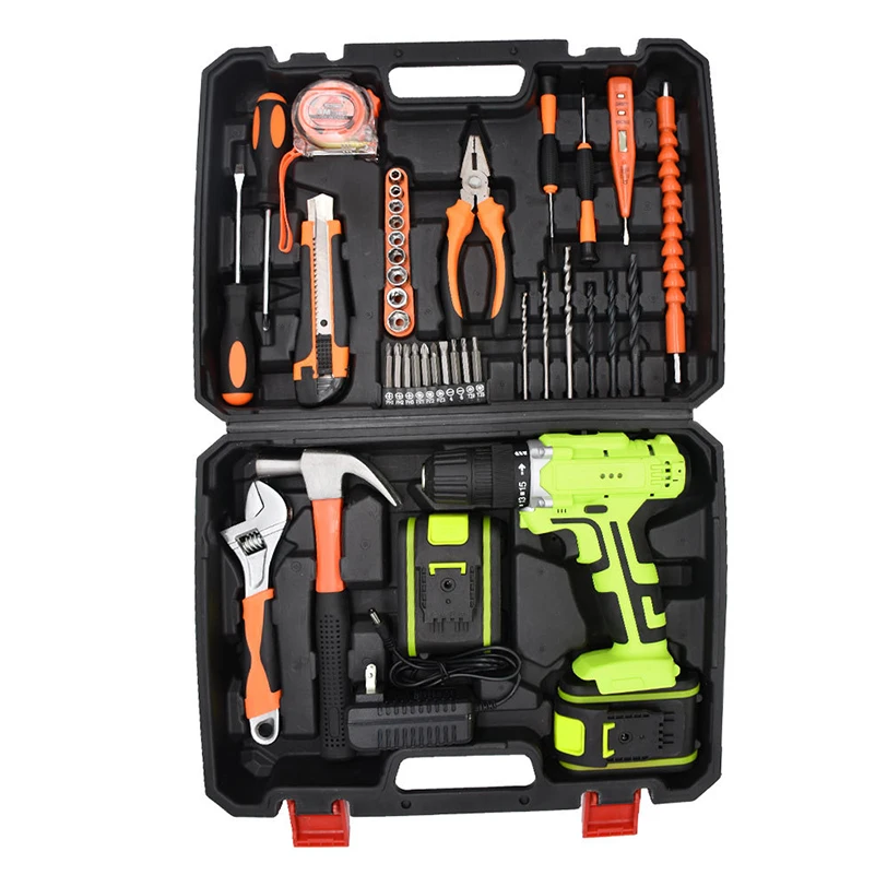 Multipurpose construction tool set with many small tools kit electric drill
