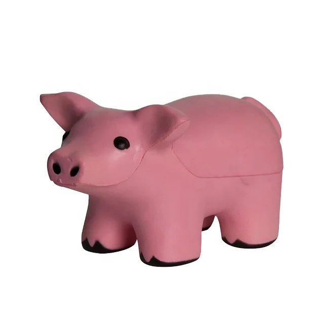 Eco-friendly PU Pig shape exercise toy with custom logo PU squeeze foam toy stress ball