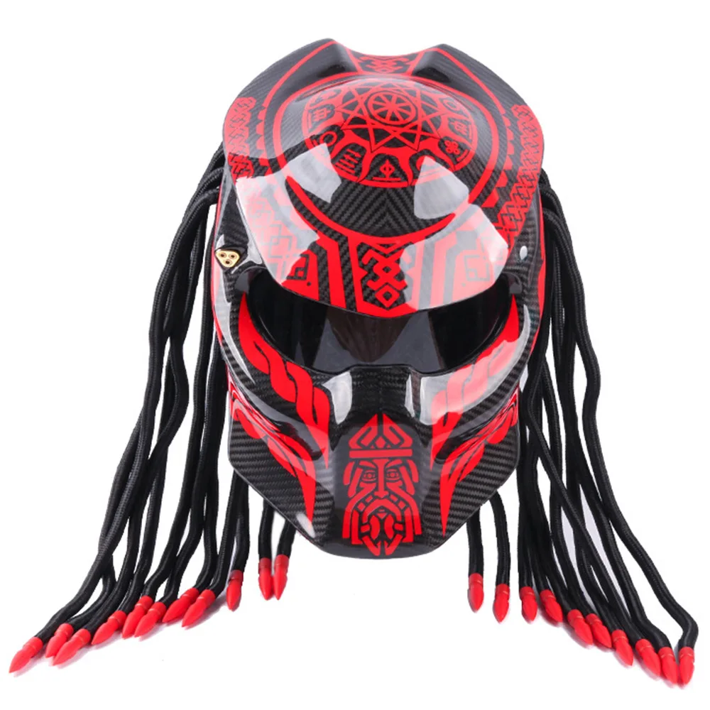 New arrival Breathable Predator carbon fiber face shield DIY cosplay High intensity Full face mask helmet