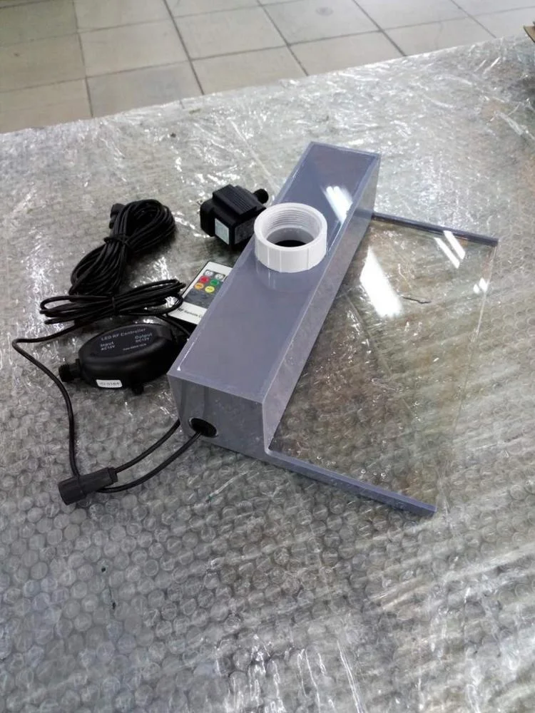 Acrylic Water Spillway Pool Spa Wall Mount Waterfall Sheer Descent Water Feature With Fiberglass