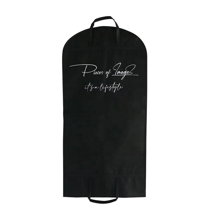 Logo Brand Luxury Dress Cloth Dust Cover Suit Storage Button Zipper Garment Bags With Handles
