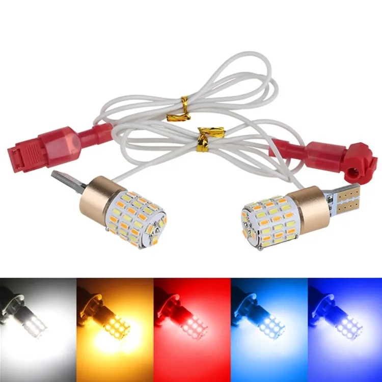 Motorcycle Highlight LED T10 3014 54SMD SET Side Marker Light Dual Color t10 spotlight motorcycle lighting system