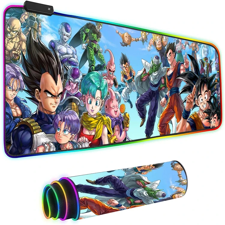 New Design 13 Light Modes Led Computer Keyboard Mouse Mat Anime RGB Mouse Pad