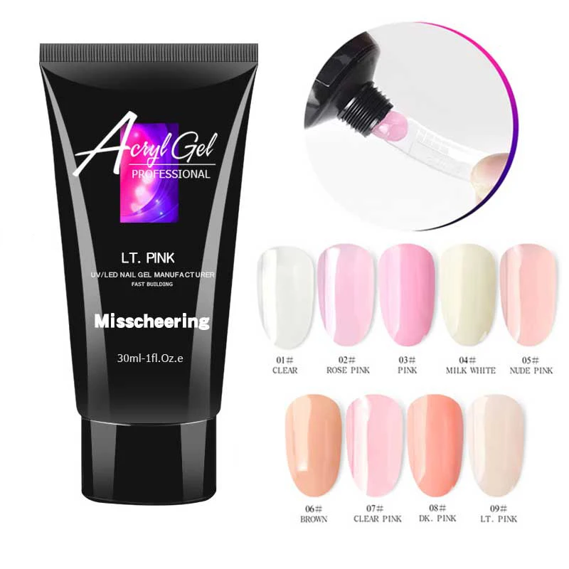 Misscheering 60ML Fast Building 6 Colors Poly Nails Gel UV Acrylic Nail Gel rapid extension polyester resin builder