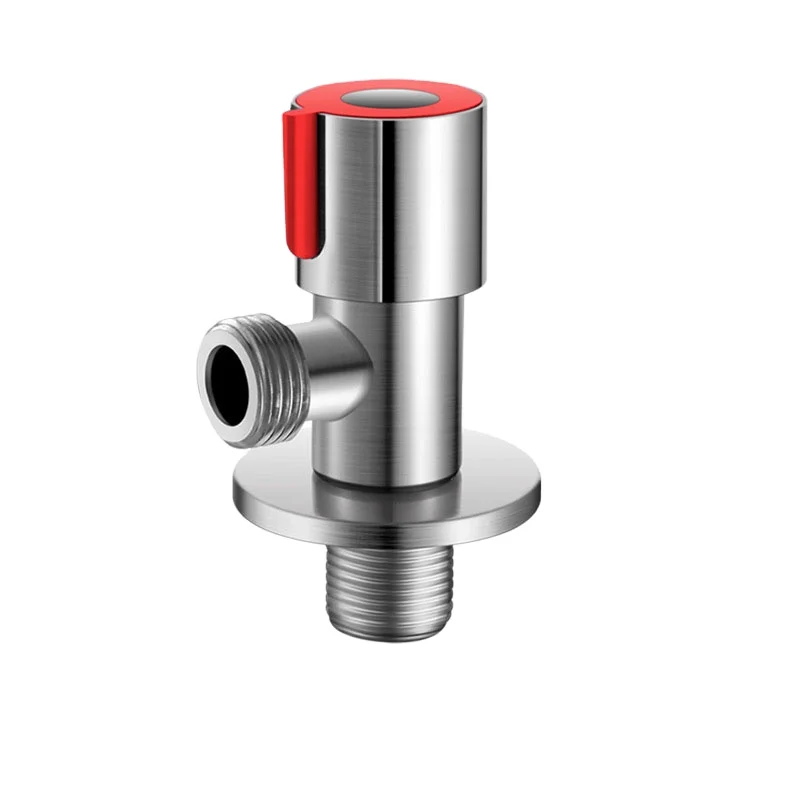 Stainless Steel 304 High Quality Red Indicator Thickened Polished Water Valve Angle Valve