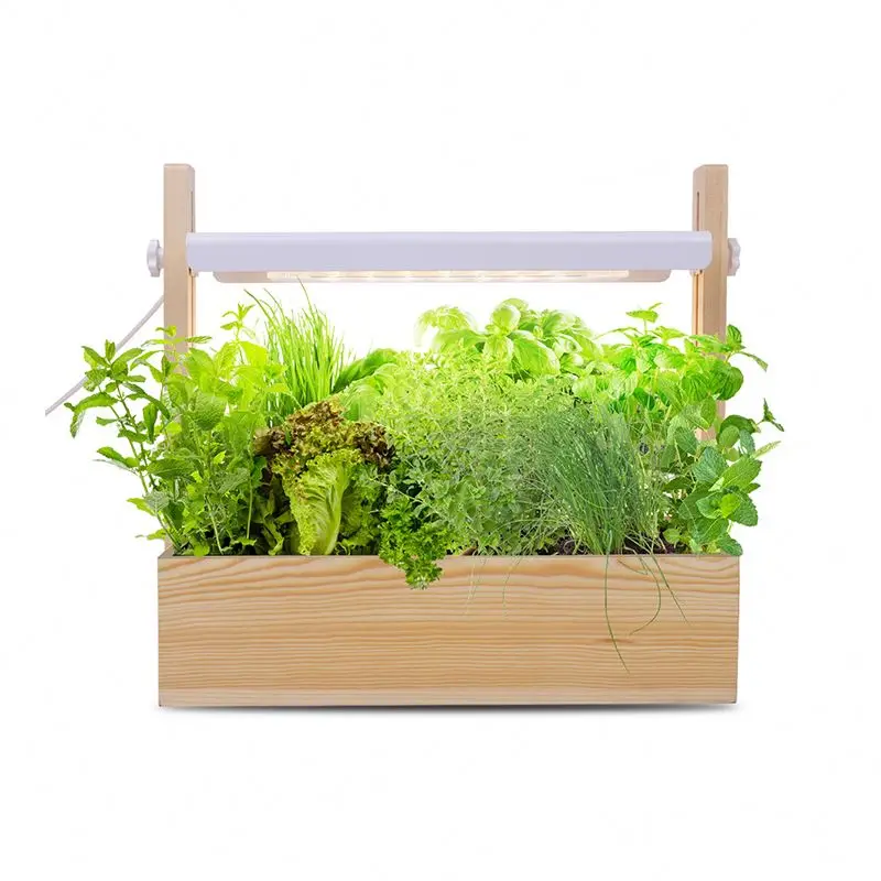 J&C Minigarden Fawnel high quality home garden grow kit indoor system wooden indoor herb planter 2022