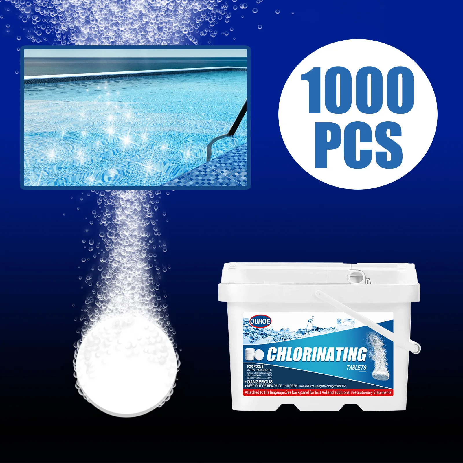 Best Selling 1000pcs Chlorinating Tablets Long Lasting For Swimming Pools