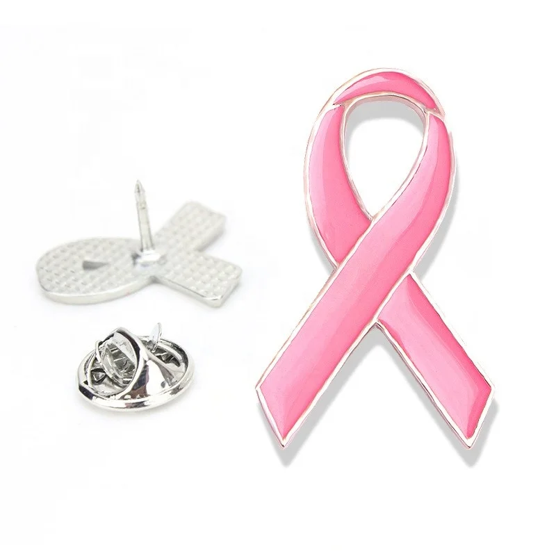 Hot sale medical badges breast cancer awareness guardian angel enamel lapel pins