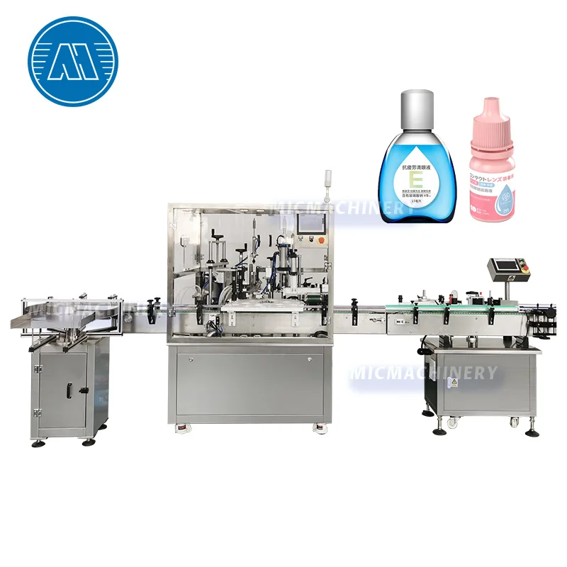 Automatic pharmaceutical 10ml small bottle line liquid spray essential oil eye drop filling machine