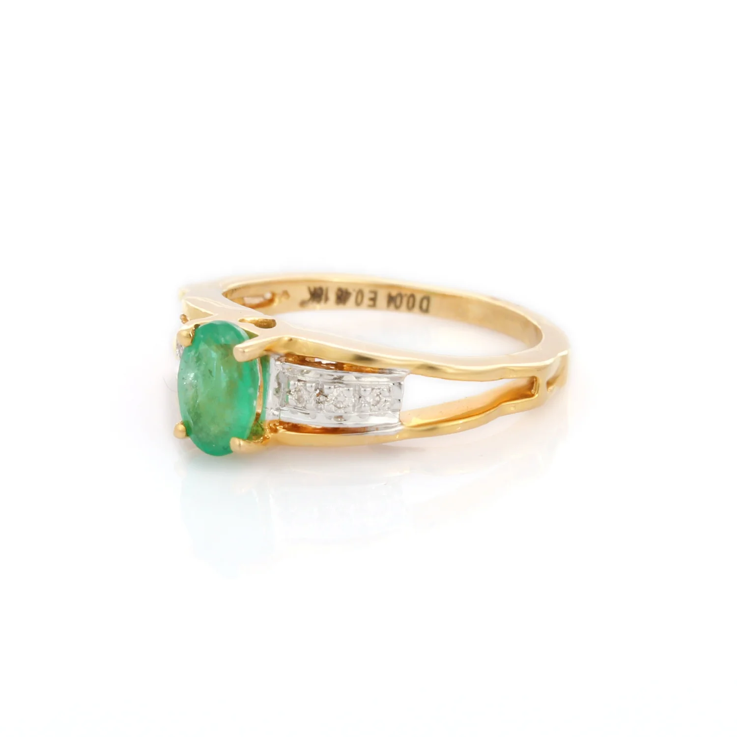 Luxury Jewelry Natural Emerald Diamond Wedding Ring 18K Solid Yellow Gold Finger Ring Fine Jewelry For Men Women