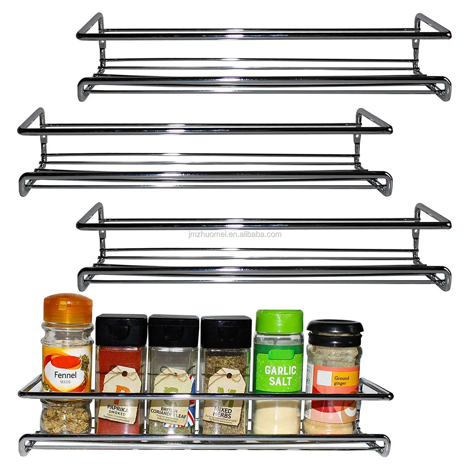 
Metal Wire Kitchen Holder Stainless Steel Kitchen Storage Spice Rack Hanging Wall Mounted Spice Holder 