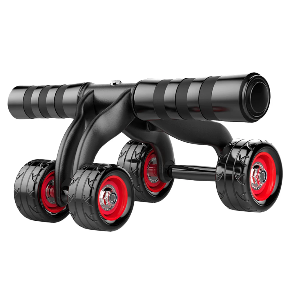 Abdominal Muscle Exercise 4 Wheel Ab Wheel Roller With Knee Pad