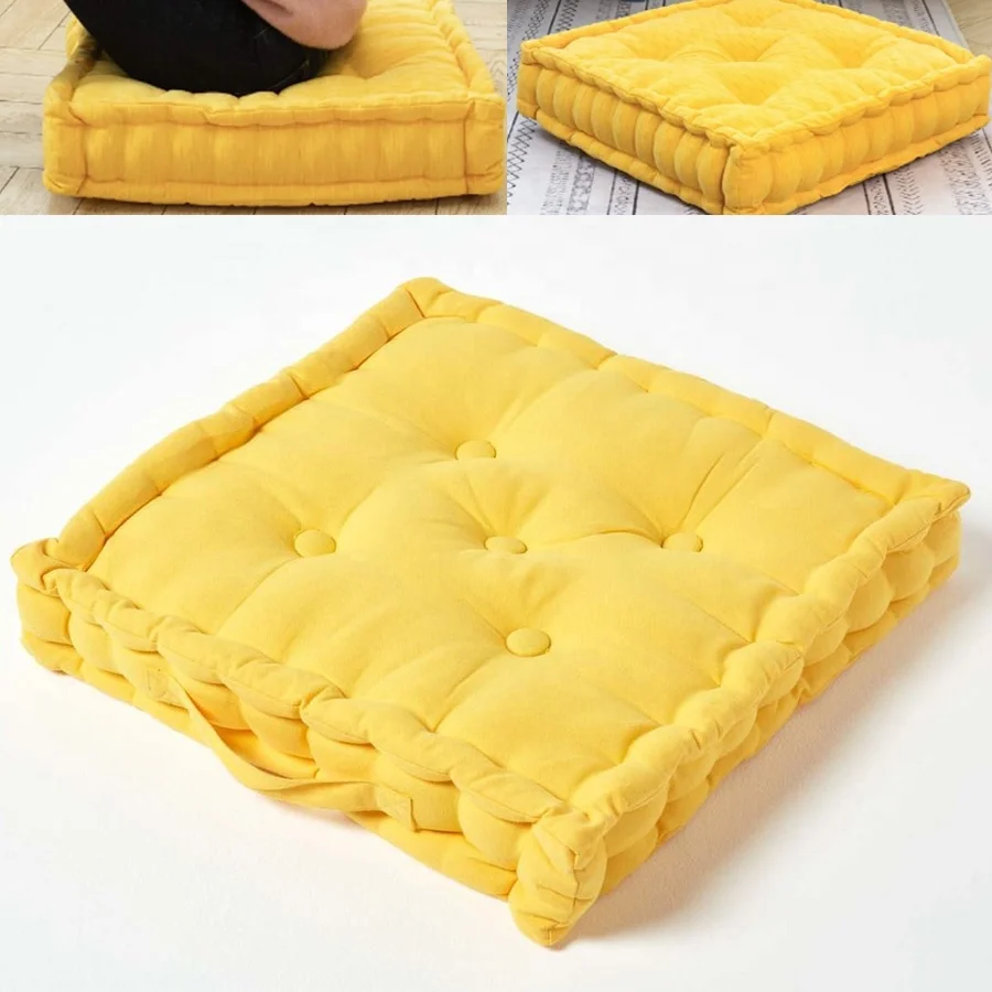 Floor Square Cushion Handcrafted Pillow Backrest Large square Pillow