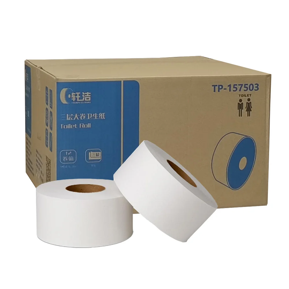 Wholesale 3 ply Virgin Wood Pulp soft Toilet Tissue rolls jumbo roll toilet paper 12 rolls