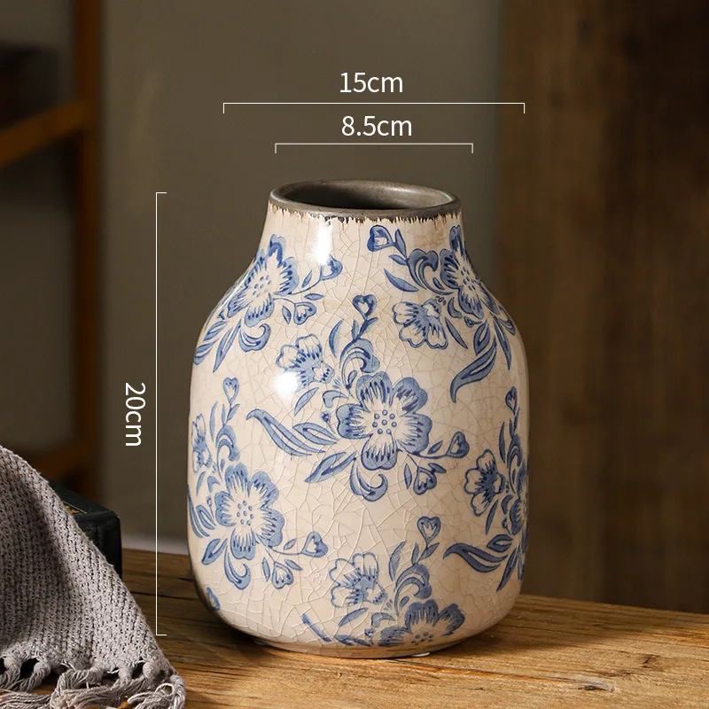 Porcelain Ceramic Vase Blue and White Vase Vintage Terracotta Vases Decor