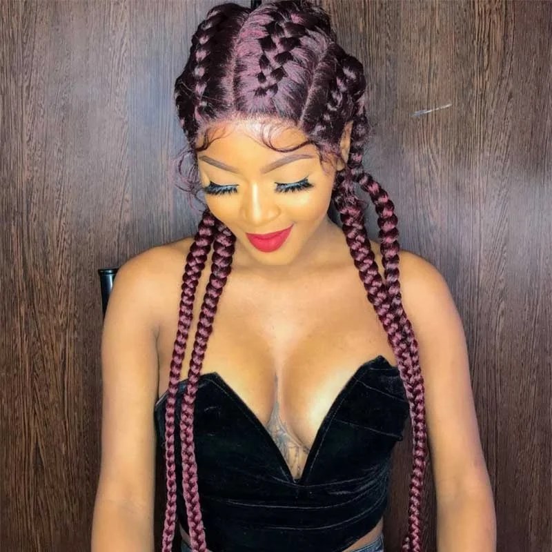 Дешевый парик из плетеных волос, парики из синтетических волос, Оптовая продажа, четыре длинные парики в коробке, плетеные парики для черных женщин