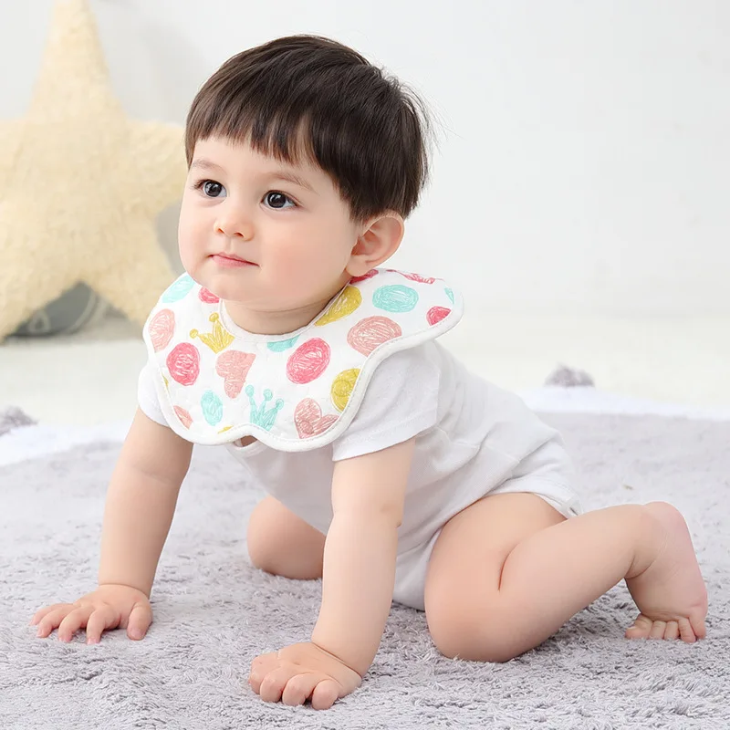Shopping Mall Hot Selling Waterproof Baby Infants Bandana Teething Organic Cotton Bibs For Newborn Baby