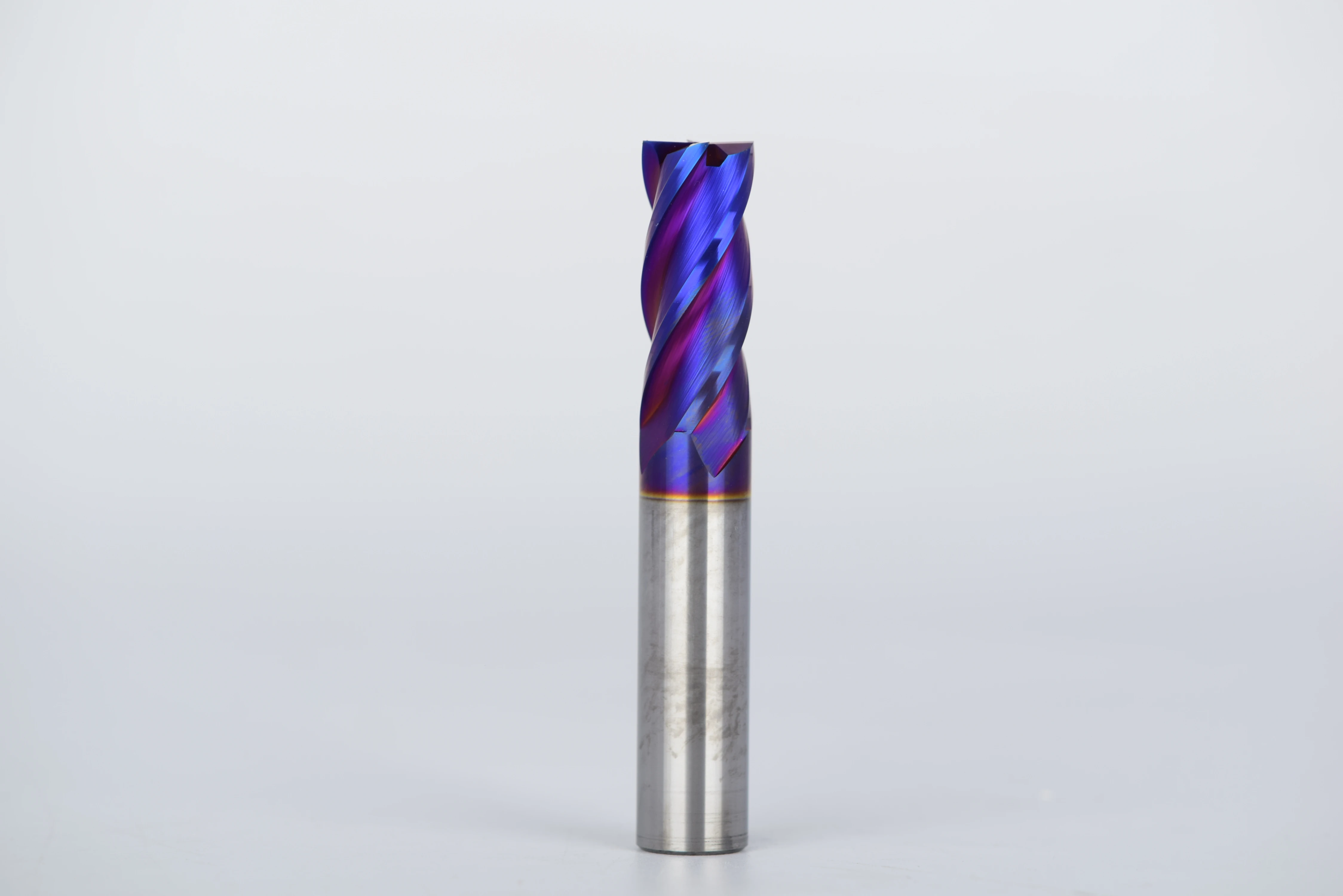 Weix new product Tungsten carbide CNC machinary 4flutes Blue nano coating end mill for metal cutting