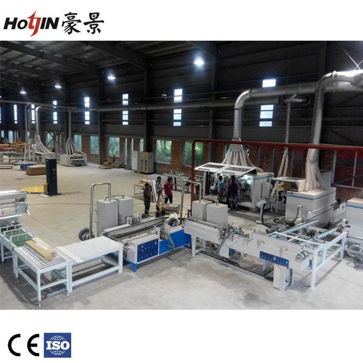 Ламинированный пол клик профильная линия от резки до упаковочной машины