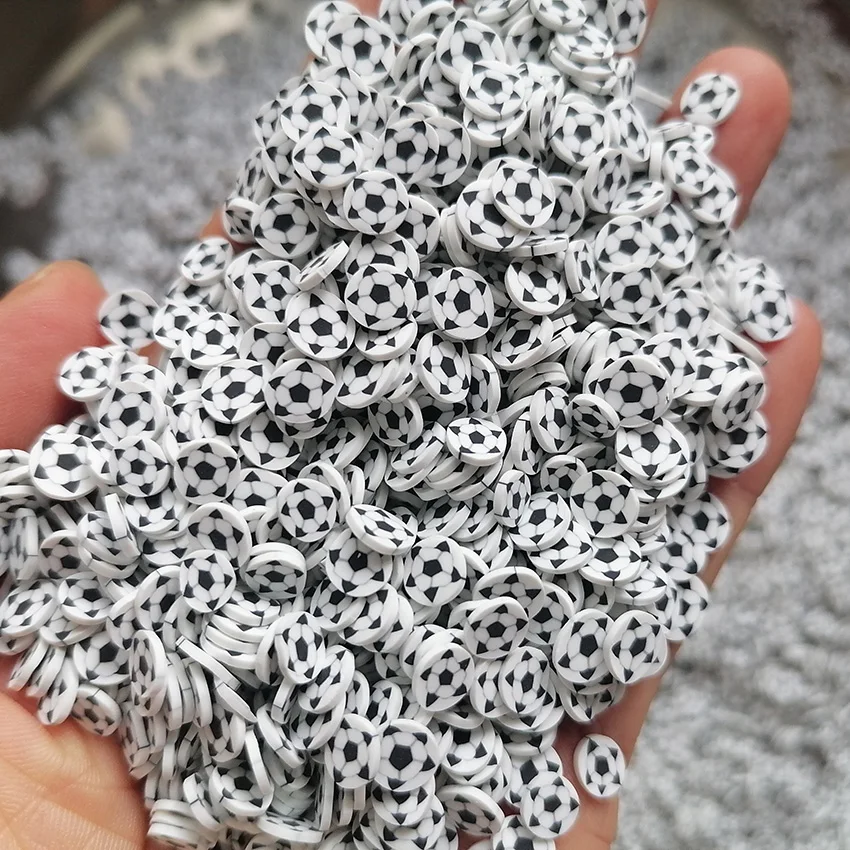 1KG Wholesale Slime Sprinkles Eco Friendly Football Soccer Polymer Clay Sprinkles Slices