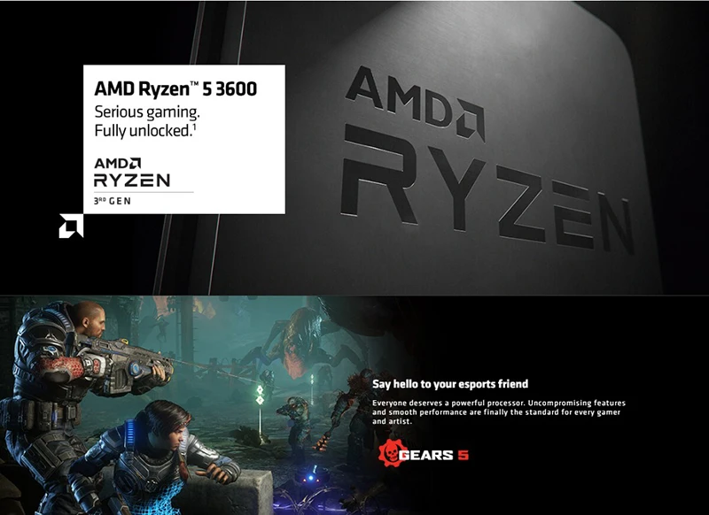 AMD Ry zen 5 3500X 3600 3600X  Ry zen 7 3700X 3800X Unlocked Box Desktop Processor CPU with Wraith Stealth Cooler