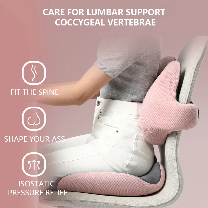 SUREWALHOME Lumbar Support pillow Cushion Corrective Cushion for Long Sitting Ergonomic Back Support for Lower Back Pain