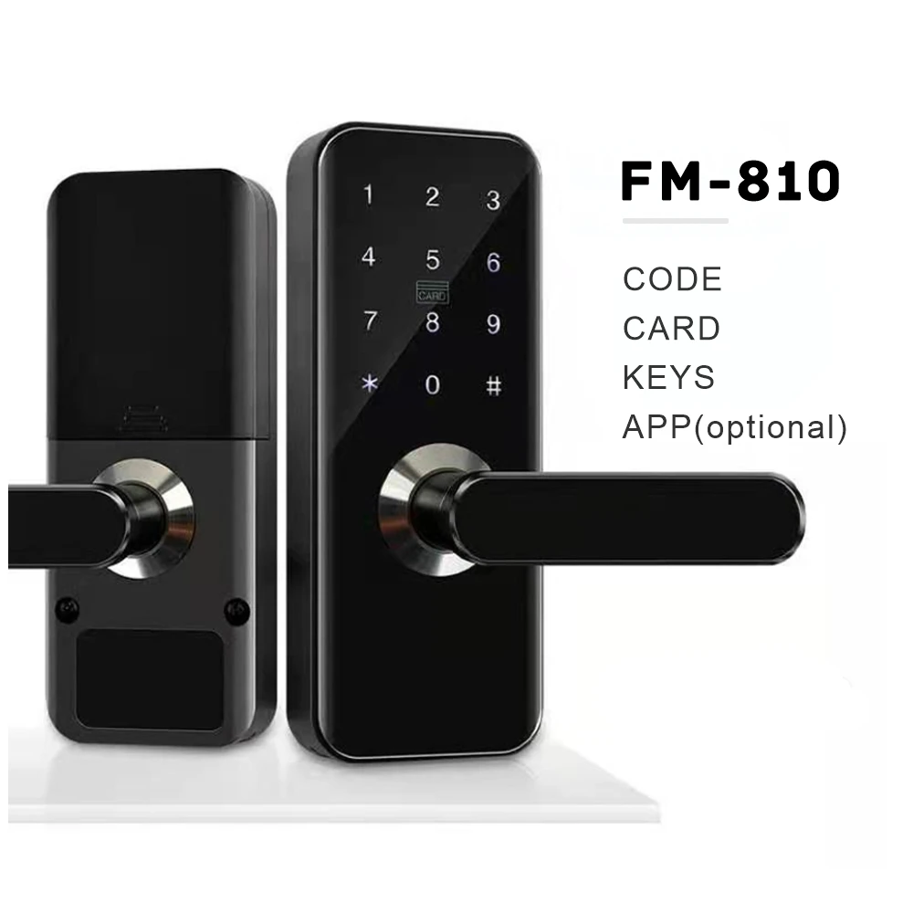 Hidden Keyhole Home Electronic Digital Door Lock Parts Names with Card