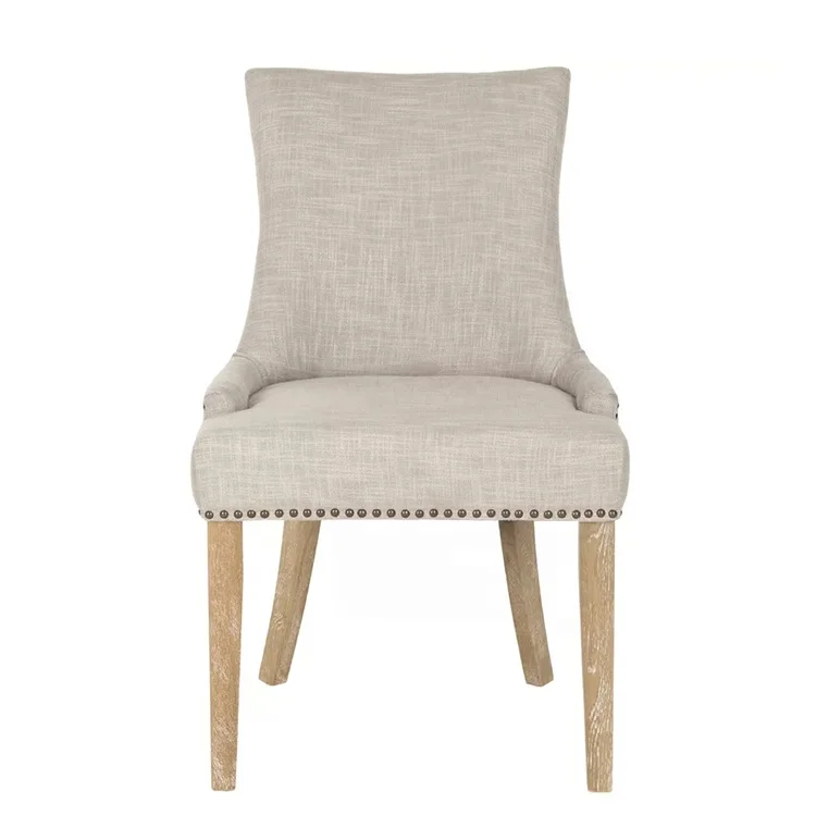 Modern Classic Design Room Furniture Table  Wood Legs Fabric Upholstered Dining Chair